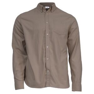 Mr. P. Buttoned Long Sleeve Shirt with Pocket in Beige Cotton
